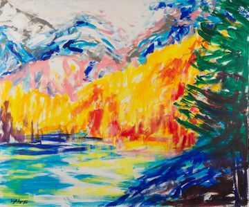 Acrylbild Landschaft Salzkammergut